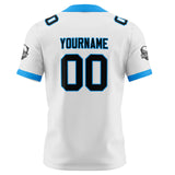 Custom White Blue Black Football Jersey Personalized Football Shirts for Men Women  Printed Team Name Number Logo