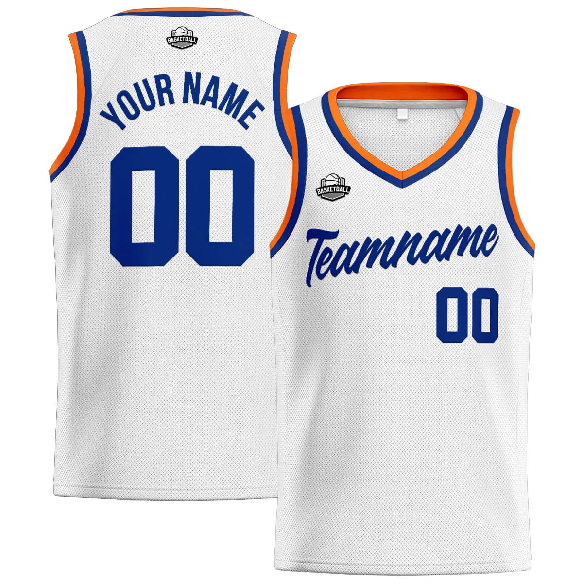 Custom Stitched Basketball Jersey for Men, Women  And Kids White-Royal-Orange enthsush