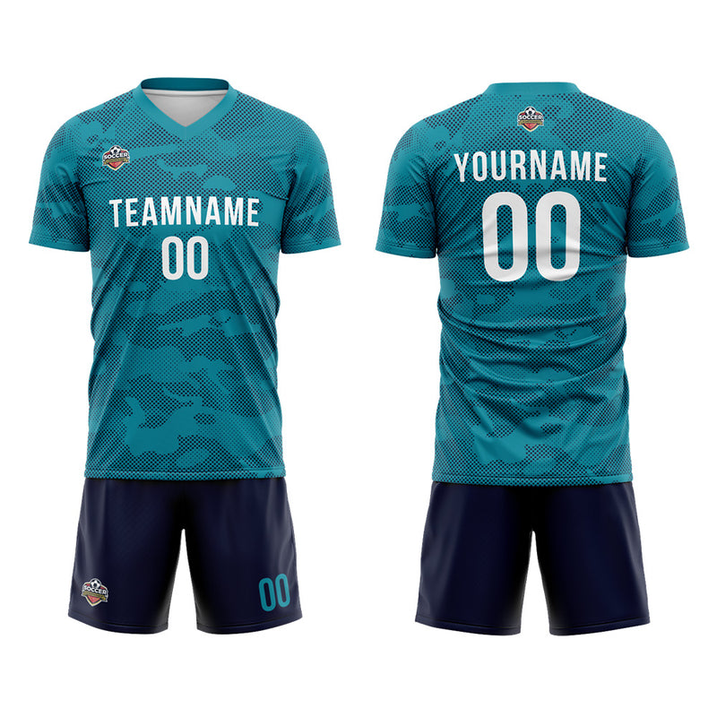 Custom Soccer Jerseys for Men Women Personalized Soccer Uniforms for Adult and Kid Teal-Navy
