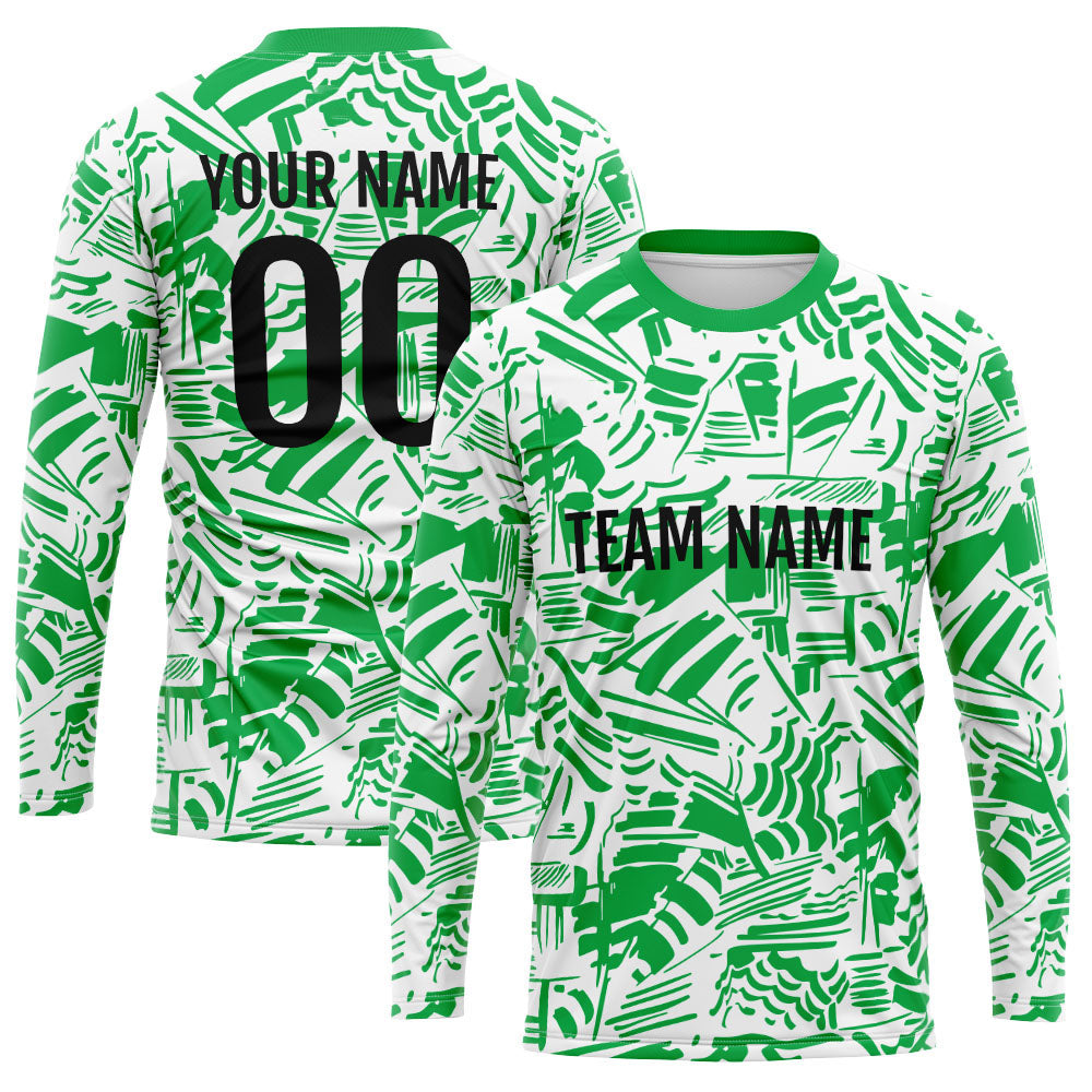 Custom Basketball Soccer Football Shooting Long T-Shirt for Adults and Kids Green enthsush