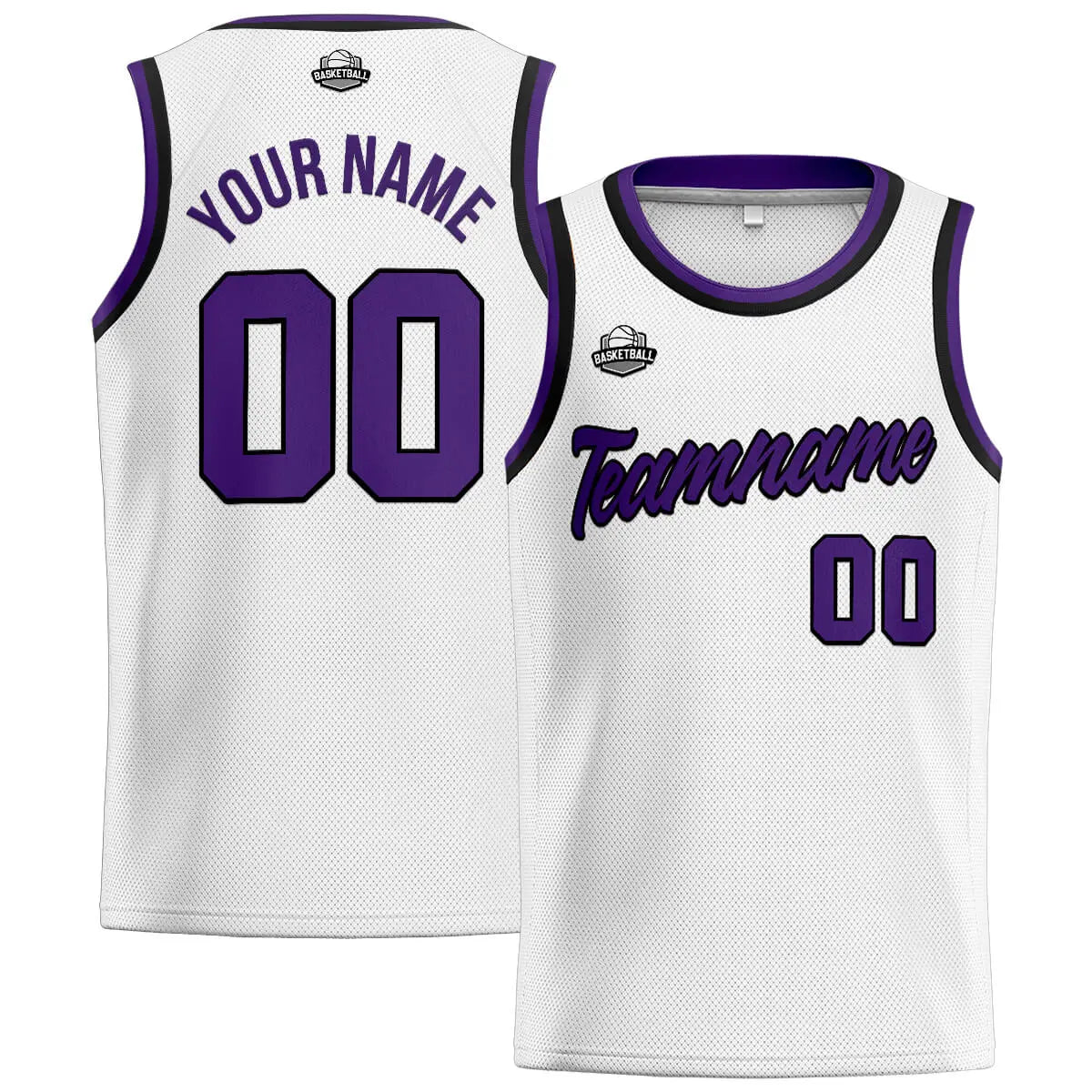 Custom Stitched Basketball Jersey for Men, Women  And Kids White-Purple-Black enthsush