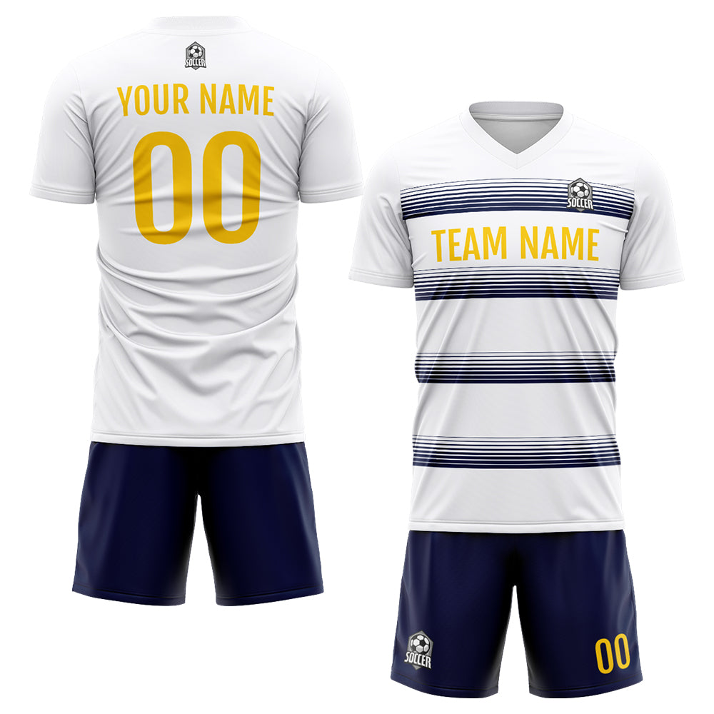Custom Soccer Jerseys for Men Women Personalized Soccer Uniforms for Adult and Kid White-Black enthsush