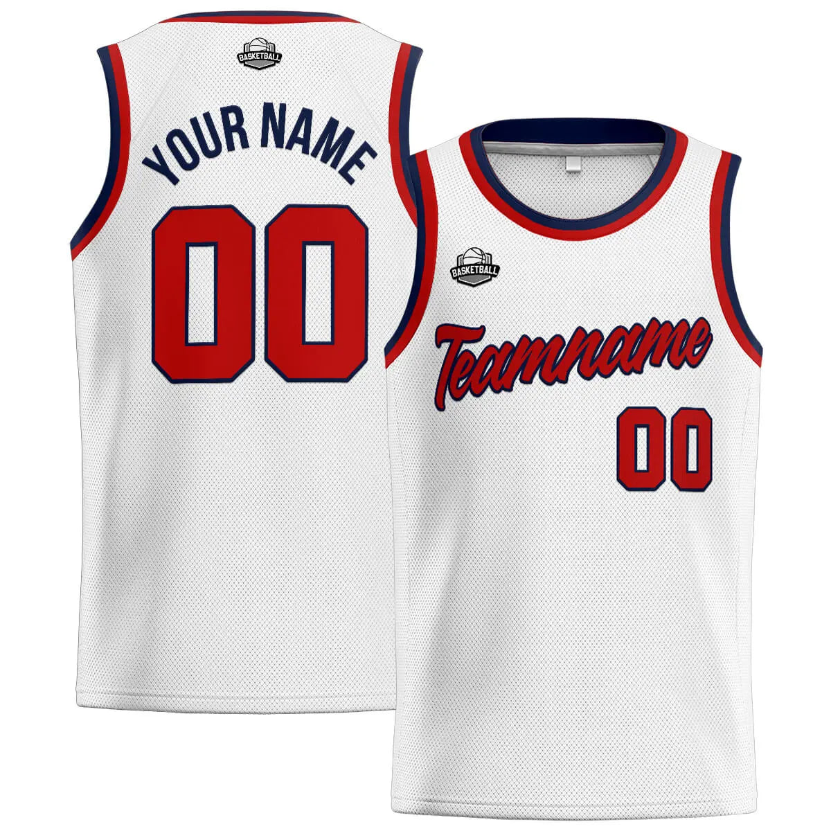 Custom Stitched Basketball Jersey for Men, Women  And Kids White-Red-Navy enthsush