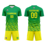 Custom Soccer Jerseys for Men Women Personalized Soccer Uniforms for Adult and Kid Green-Yellow