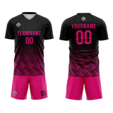 Custom Soccer Jerseys for Men Women Personalized Soccer Uniforms for Adult and Kid Black-Hot Pink