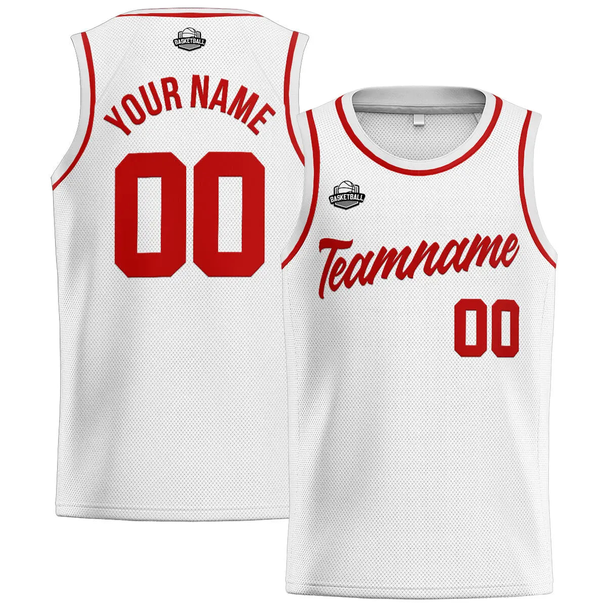 Custom Stitched Basketball Jersey for Men, Women  And Kids White-Red enthsush