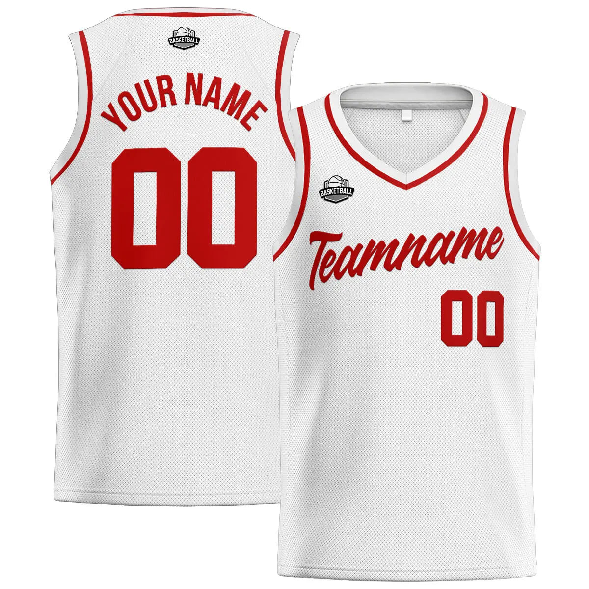 Custom Stitched Basketball Jersey for Men, Women  And Kids White-Red enthsush