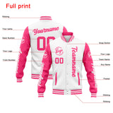 Custom Varsity Jacket Letterman jacket for Men, Women and Youth White Pink