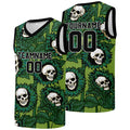 Custom basketball jersey for men and women. Stitched and printed name, number and logo Green enthsush