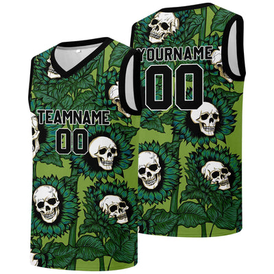 Custom basketball jersey for men and women. Stitched and printed name, number and logo Green enthsush