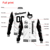 Custom Varsity Jacket Letterman jacket for Men, Women and Youth White Black