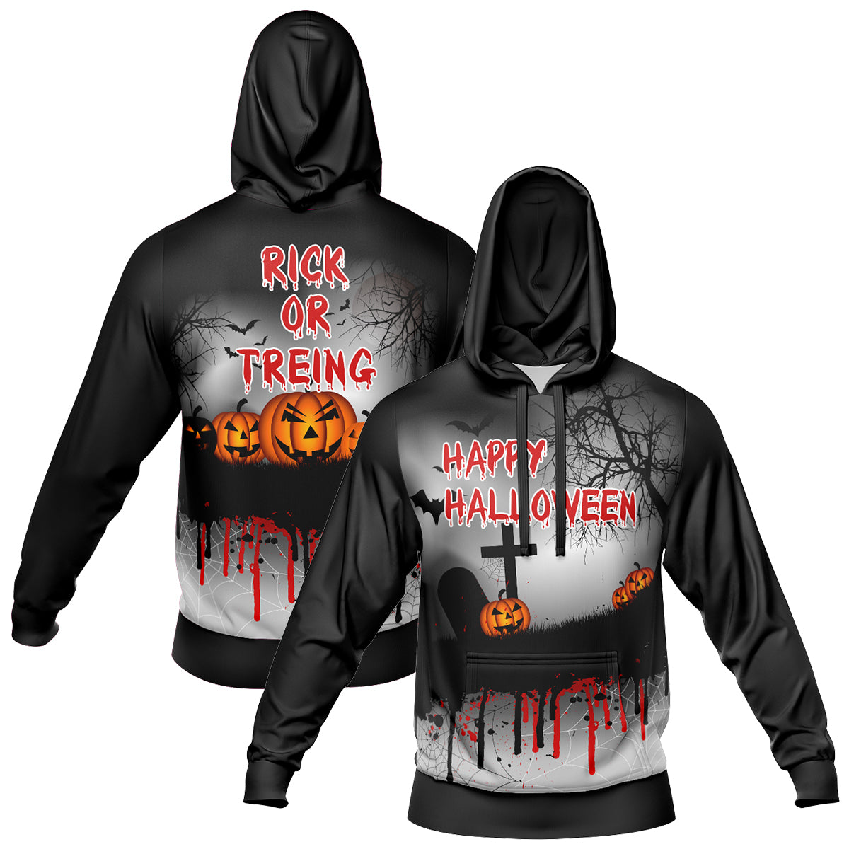 Custom Sweatshirt Hoodie Add Text and Design Personalized Halloween Hooded Sweatshirt enthsush
