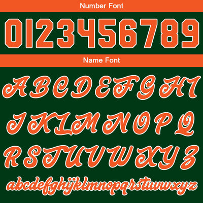 Custom Varsity Jacket Letterman jacket for Men, Women and Youth Dark Green Orange enthsush