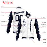 Custom Varsity Jacket Letterman jacket for Men, Women and Youth Navy White