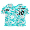 Custom Football Polo Shirts  Add Your Unique Logo/Name/Number Light Blue&White enthsush