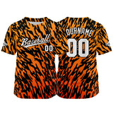 Custom Full Print Design Authentic Baseball Jersey orange-black