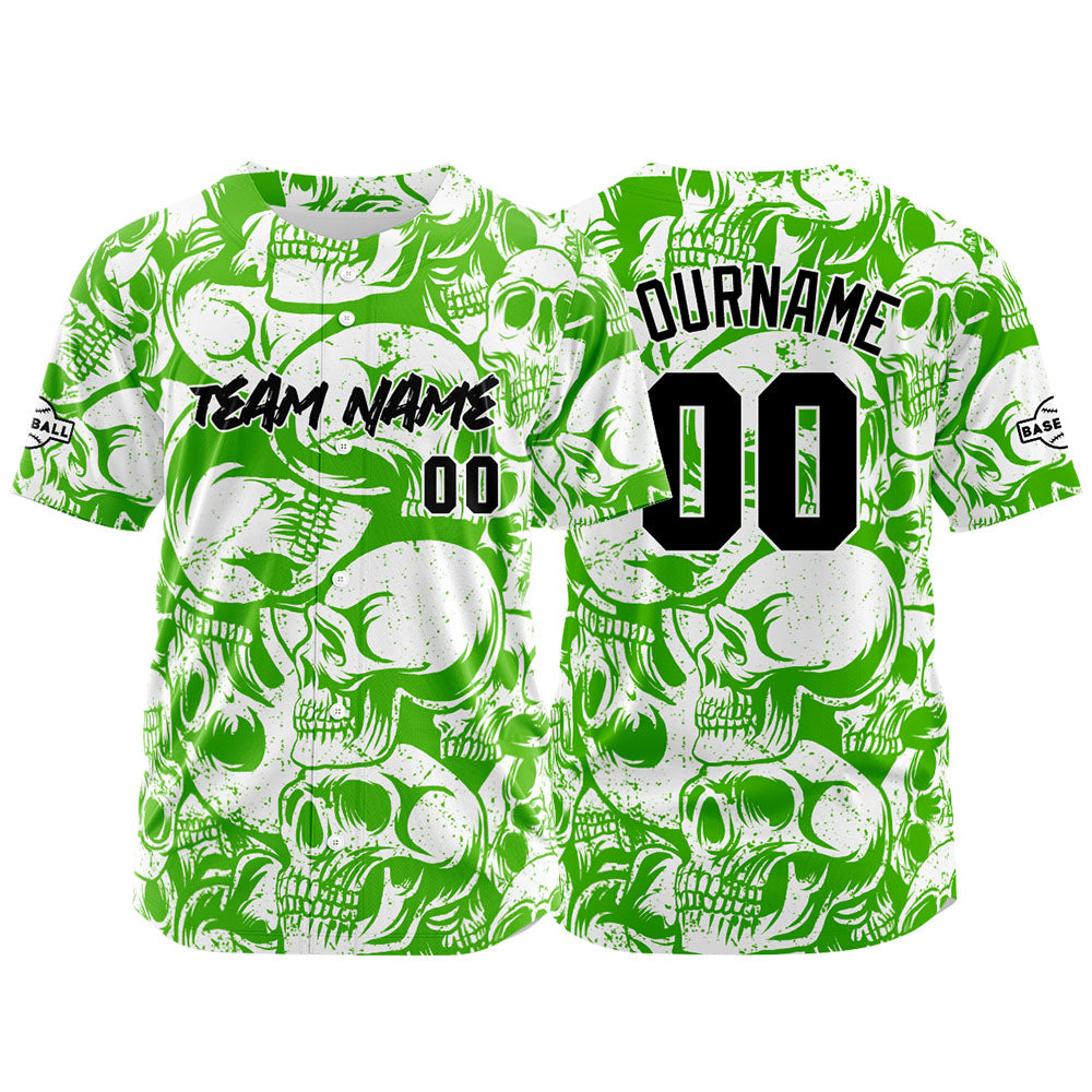 Custom Baseball Jersey Personalized Baseball Shirt for Men Women Kids Youth Teams Stitched and Print Green&White enthsush