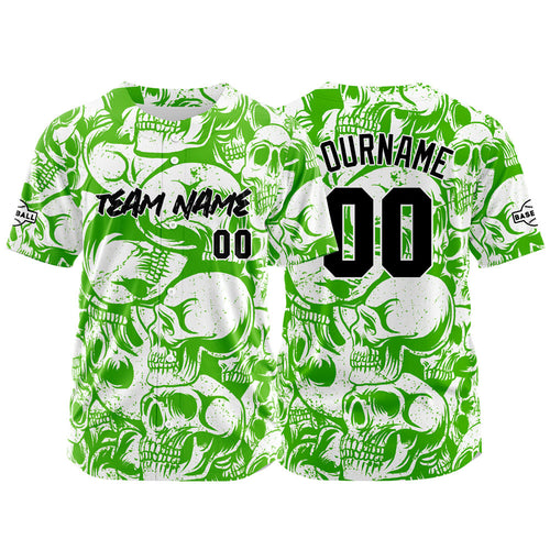 Custom Baseball Jersey Personalized Baseball Shirt for Men Women Kids Youth Teams Stitched and Print Green&White enthsush