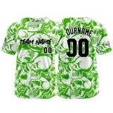 Custom Baseball Jersey Personalized Baseball Shirt for Men Women Kids Youth Teams Stitched and Print Green&White