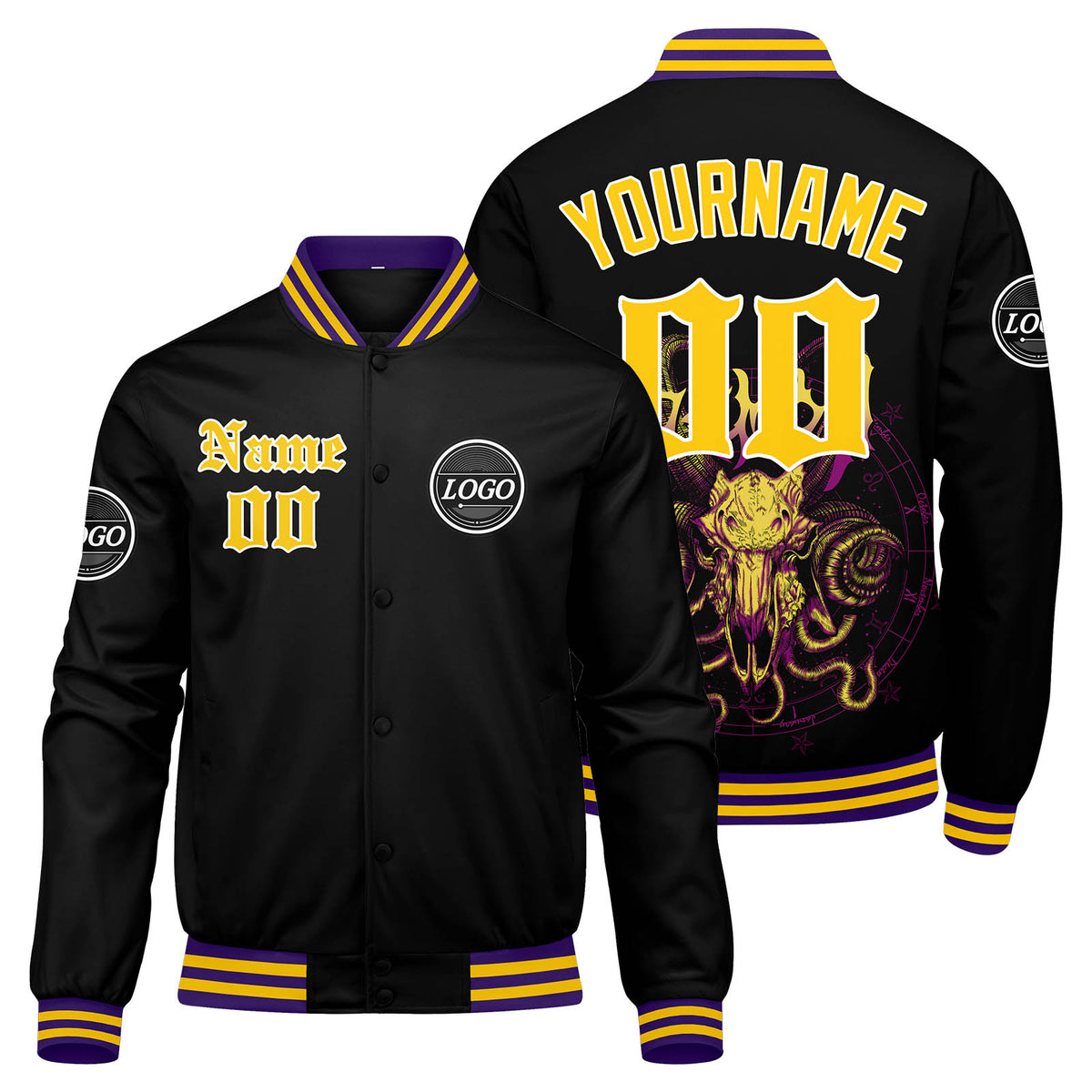 Custom Varsity Jacket Letterman jacket for Men, Women and Youth Yellow enthsush