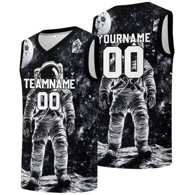 Custom basketball jersey for men and women. Stitched and printed name, number and logo Black&White enthsush