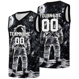 Custom basketball jersey for men and women. Stitched and printed name, number and logo Black&White