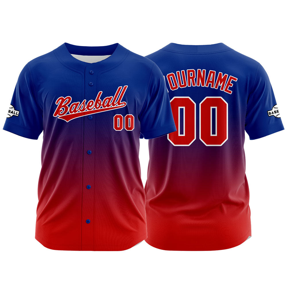 Custom Full Print Design Authentic Baseball Jersey red-blue enthsush