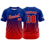 Custom Full Print Design Authentic Baseball Jersey red-blue