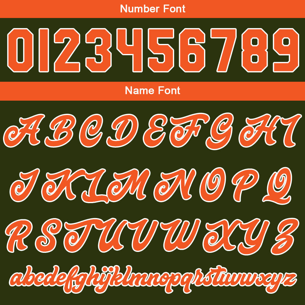 Custom Varsity Jacket Letterman jacket for Men, Women and Youth Olive green Orange enthsush