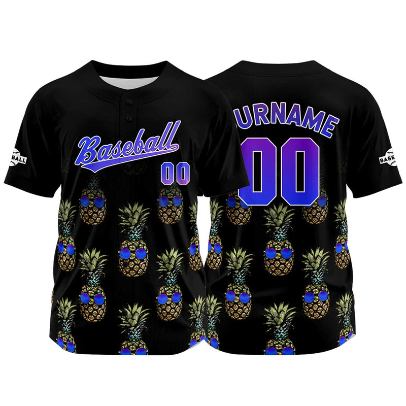 Custom Black Purple Baseball Jersey Personalized Baseball Shirt for Men Women Kids Youth