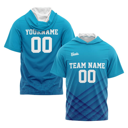 Custom Aqua Sleeve Hoodies for Men Women Shirts with Hoods Printed Name Logo enthsush