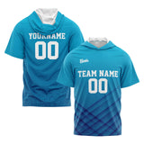 Custom Aqua Sleeve Hoodies for Men Women Shirts with Hoods Printed Name Logo