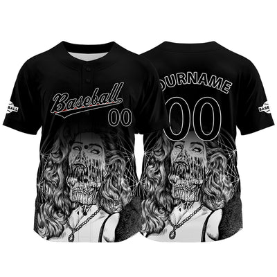 Custom Black Jersey Personalized Baseball Shirt for Men Women Kids Youth enthsush