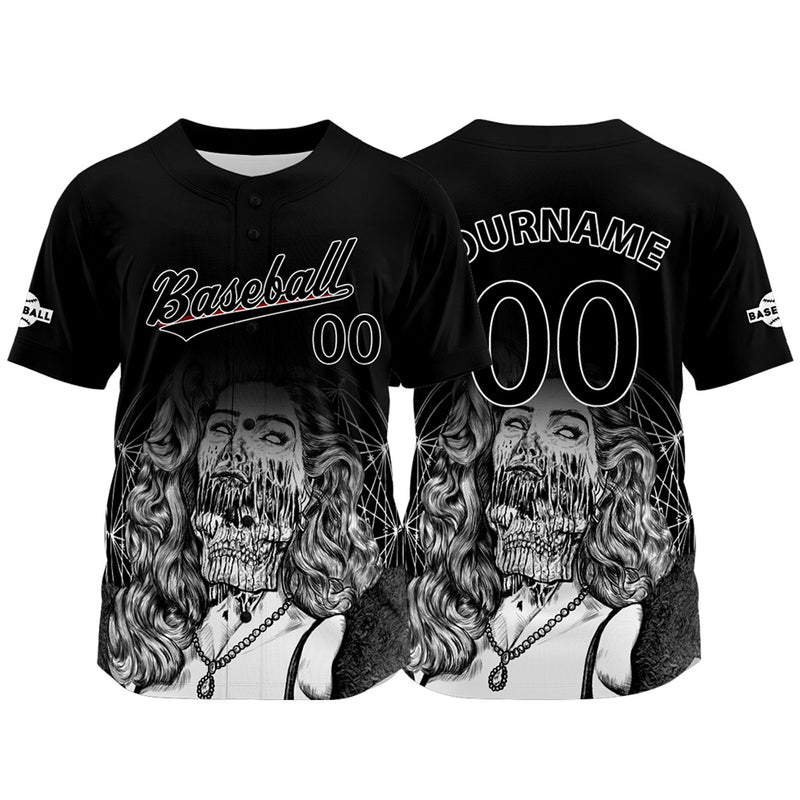 Custom Black Jersey Personalized Baseball Shirt for Men Women Kids Youth