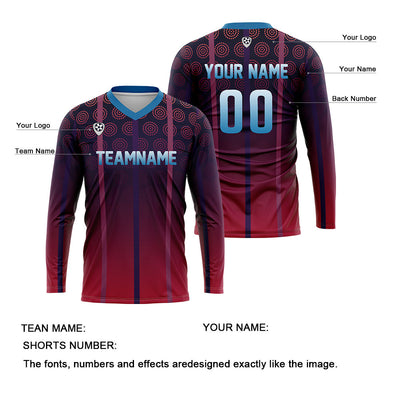 Custom Purple Blue Basketball Soccer Football Shooting Long T-Shirt for Adults and Kids enthsush