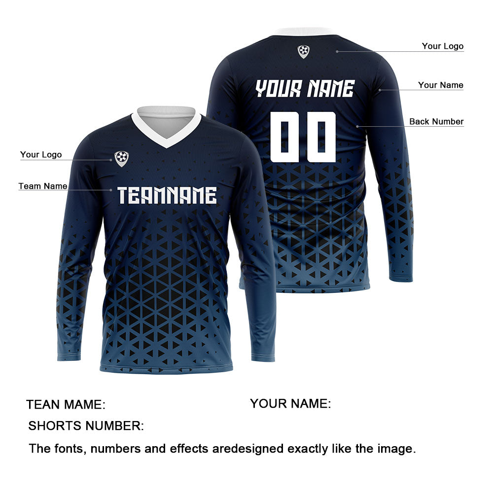 Custom Blue White Basketball Soccer Football Shooting Long T-Shirt for Adults and Kids enthsush