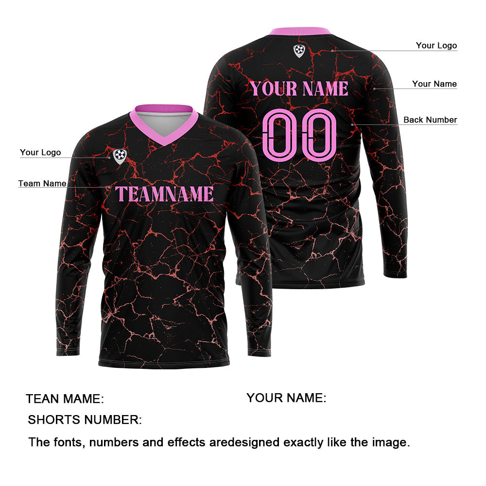 Custom Black Pink Basketball Soccer Football Shooting Long T-Shirt for Adults and Kids enthsush