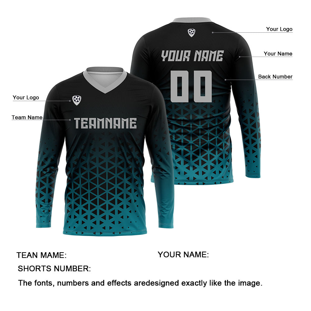 Custom Blue Gray Basketball Soccer Football Shooting Long T-Shirt for Adults and Kids enthsush
