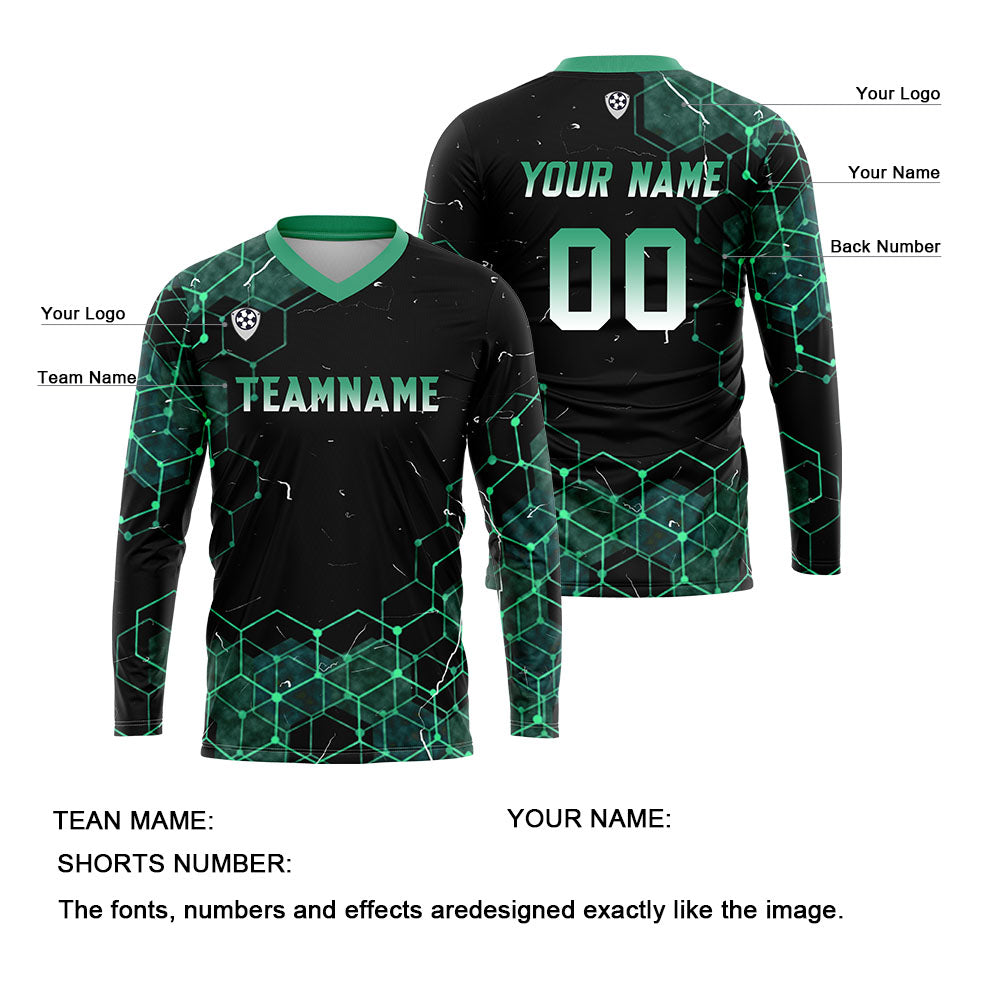 Custom Blue Green Basketball Soccer Football Shooting Long T-Shirt for Adults and Kids enthsush