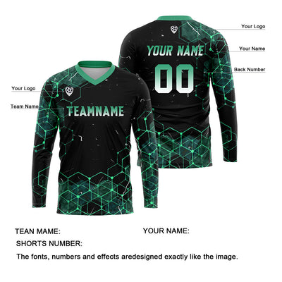 Custom Blue Green Basketball Soccer Football Shooting Long T-Shirt for Adults and Kids enthsush
