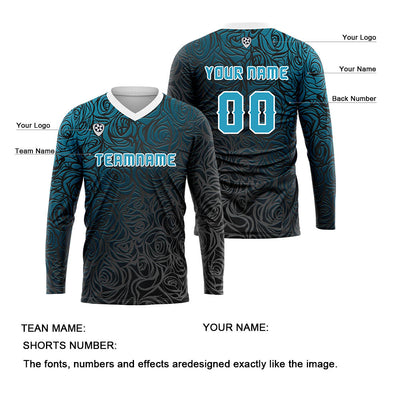 Custom Blue Basketball Soccer Football Shooting Long T-Shirt for Adults and Kids enthsush