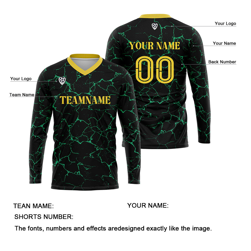 Custom Black Lemon Yellow Basketball Soccer Football Shooting Long T-Shirt for Adults and Kids enthsush