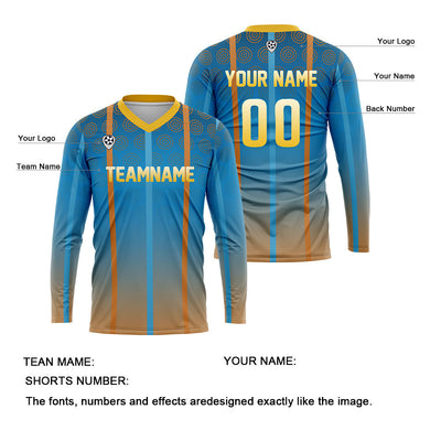 Custom Blue Orange Basketball Soccer Football Shooting Long T-Shirt for Adults and Kids enthsush