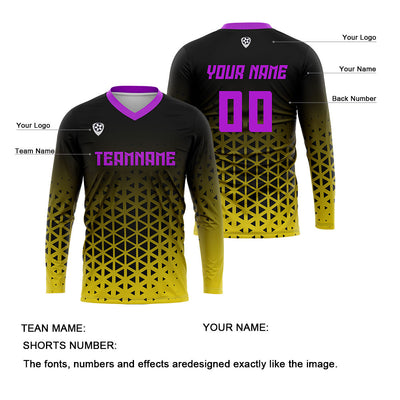 Custom  Yellow Purple Basketball Soccer Football Shooting Long T-Shirt for Adults and Kids enthsush