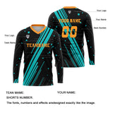 Custom Blue Orange Basketball Soccer Football Shooting Long T-Shirt for Adults and Kids