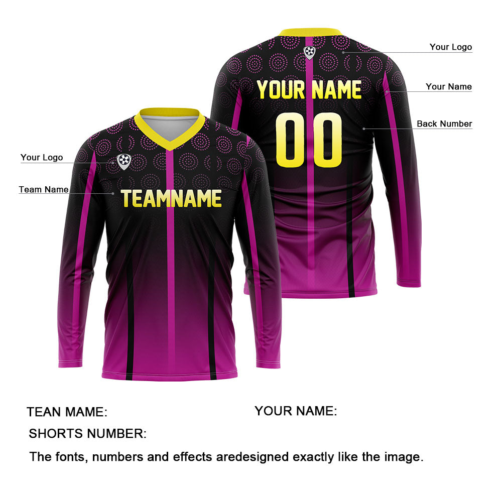 Custom Black Purple Yellow Basketball Soccer Football Shooting Long T-Shirt for Adults and Kids enthsush