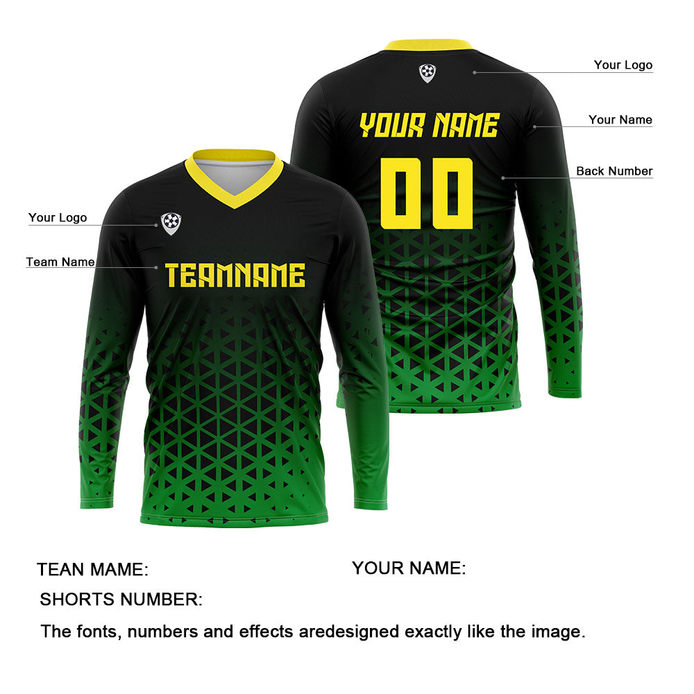 Custom Green Yellow Basketball Soccer Football Shooting Long T-Shirt for Adults and Kids enthsush