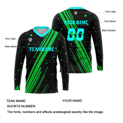 Custom Green Cyan Basketball Soccer Football Shooting Long T-Shirt for Adults and Kids enthsush