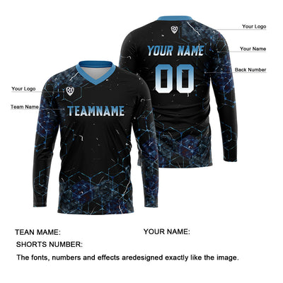 Custom Blue Basketball Soccer Football Shooting Long T-Shirt for Adults and Kids enthsush