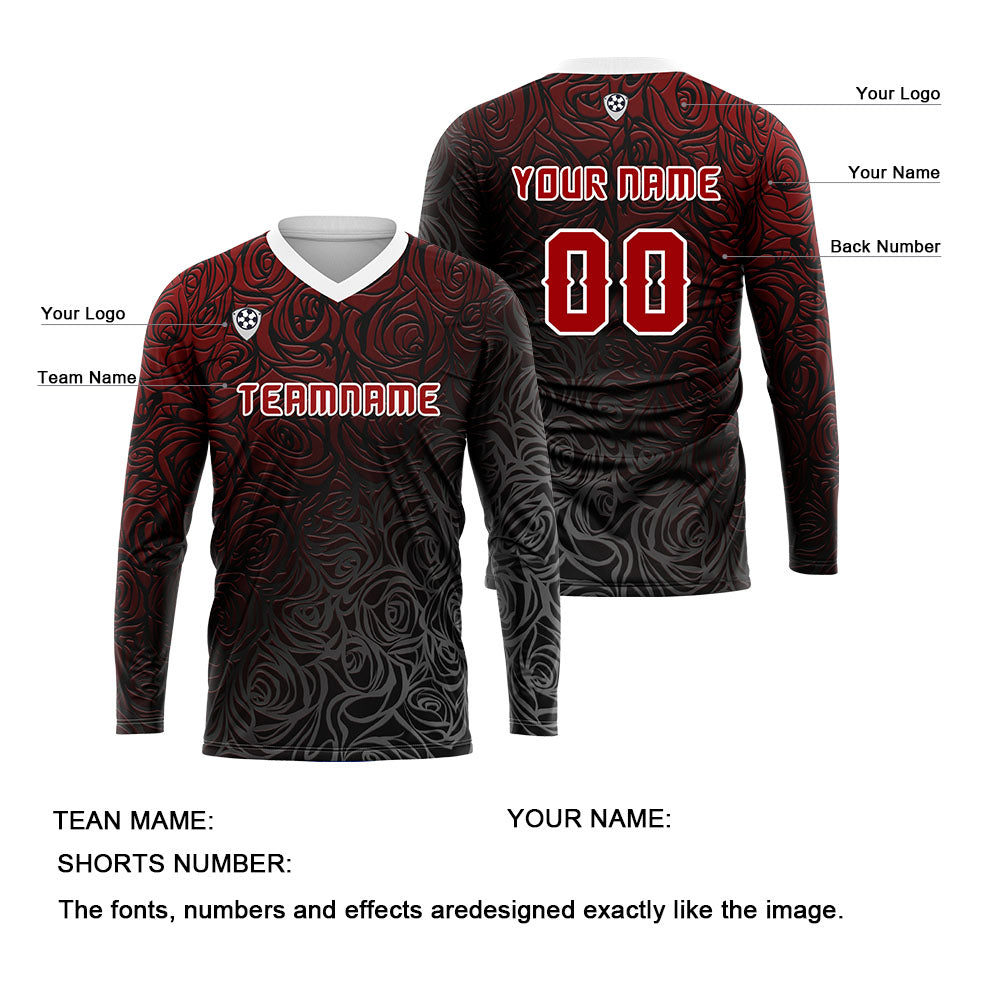 Custom Red Basketball Soccer Football Shooting Long T-Shirt for Adults and Kids enthsush